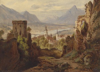 View of Rattenberg on the Inn by Leopold Munsch
